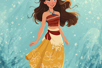 draw a custom disney portrait illustration