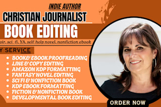 line edit kdp format for indie author christian journalist ebook fiction novel