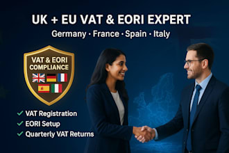 register vat eori and file vat returns for UK germany france spain italy