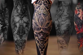 create a tattoo design of tattoo sleeve