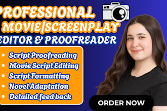 write feature film script, TV pilot with professional script editing screenplay