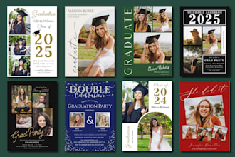 design graduation party invitation card or announcement card