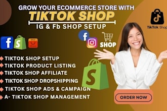 setup facebook shop fix tiktok shop ig shop shopify website traffic