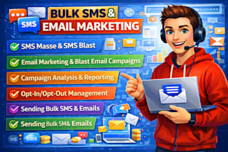 send bulk SMS, run SMS marketing campaigns, and manage bulk email blast services