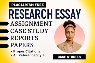 do concise research, essay, case study, project work for college and university