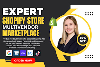 setup shopify store marketplace tiktok shop facebook instagram simprosys website