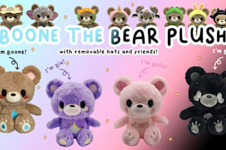 design custom plushie reference sheet ych concept stuffed animal character