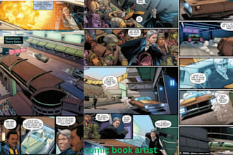 illustrate comic book page, nsfw comic book graphic novel comic art style cover