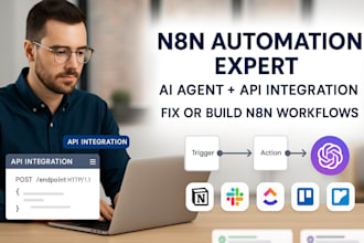 setup or fix n8n api integration ai agent n8n workflow n8n automation expert