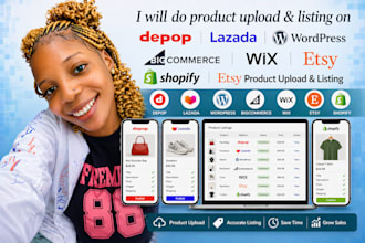 depop lazada wordpress bigcommerce wix etsy shopify etsy product upload listing