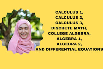 assist you in pre calculus calculus 1 2 3 discrete math college algebra
