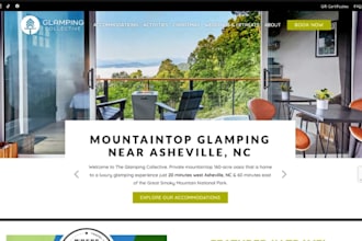 wix glamping website tent accommodation holiday park luxury camping cabin websit