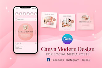 design modern canva posts for facebook, instagram, or tiktok