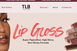 design lip gloss website lipstisk lip balm shopify store dropshipping website
