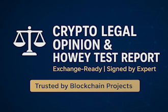 draft signed crypto legal opinion and howey test analysis for token listings