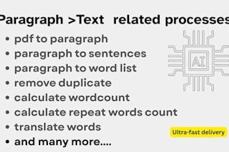 do convert paragraph to word list and data processing