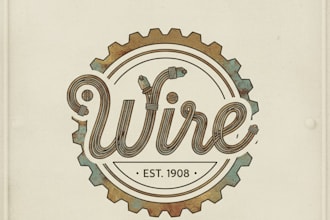 design a vintage wire logo for your brand