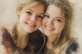 create character logo and friendship portrait