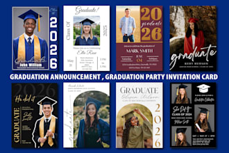 design announcement card or graduation party invitation card