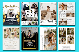 design announcement card or graduation party invitation card