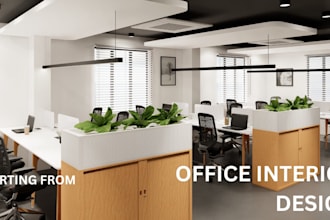 provide 3d office interior design and workspace planning