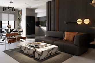 renovate 3d home apartment, furniture layout, dinning area, interior rendering