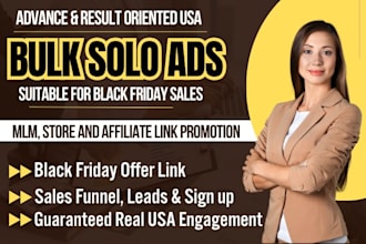 blast USA solo ads emailing, black friday offer, MLM, affiliate link promotion