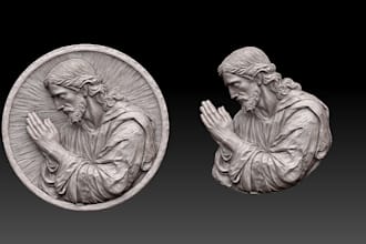 sculpt 3d cnc design,bas relief engraving,printable coin model,3d medallion,stl