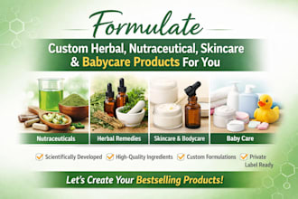 develop high performance herbal nutraceutical skincare baby care product formula