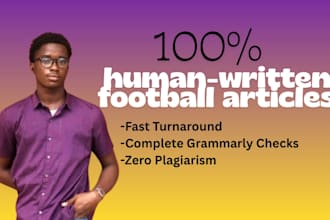 write football or soccer articles for your website