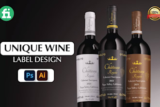 unique wine label and organic product packaging design