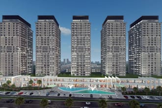 reimagine commercial retail unit, 3d mall tower exterior,cgi business hub render