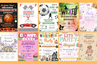 design invitation card, birthday card, party invite template