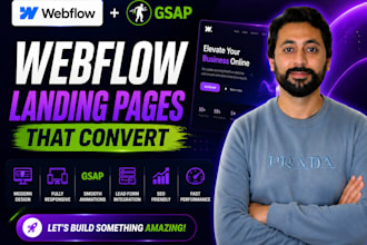 build a webflow landing page with gsap animations