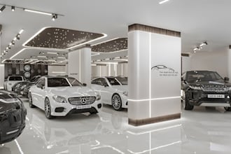 design 3d car showroom, car dealership, garage, motorhome and exhibition hall