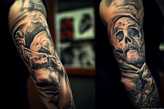 make a tattoo design of tattoo sleeve