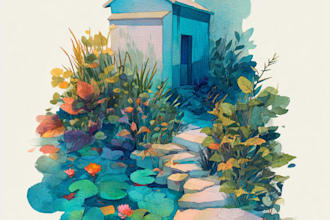 make watercolor illustration and watercolor art