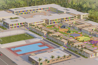 remodel school building development,institution ,sport area 8krender,site plan