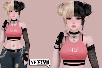 create custom vrchat model, anime vrchat avatar, furry avatar for PC and quest