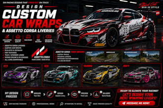 design custom car wraps and assetto corsa liveries