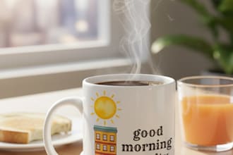modern and aesthetic custom mug , coffee cup designs