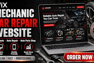 build wix mechanic website car repair auto parts shop website