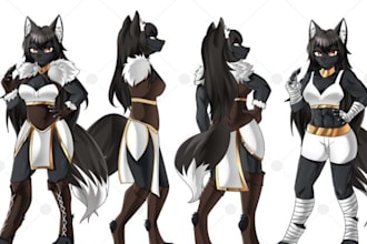 draw furry character reference sheet furry sfw nswf anthro ref sheet for fursuit