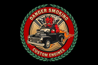 design amazing danger smoking mascot logo design with 1 day delivery