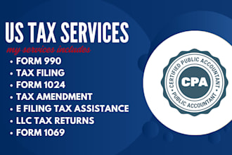 prepare and efile US tax form 990 form 1024 form 1023