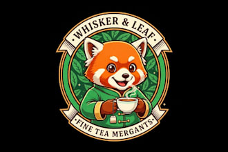 draw wonderful tea mascot logo design with unlimited review