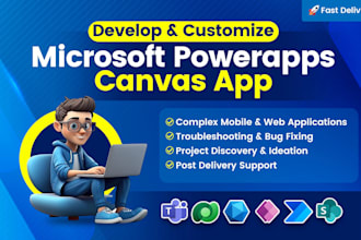 develop and customize microsoft powerapps canvas app