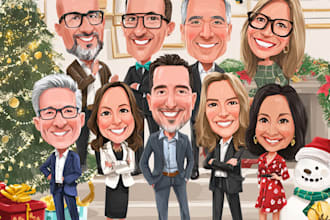 draw christmas cartoon caricature