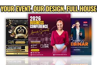design a business event, seminar, webinar, or conference flyer
