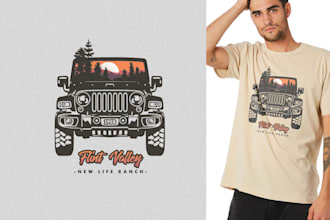 do vintage forest tree logo and t shirt design